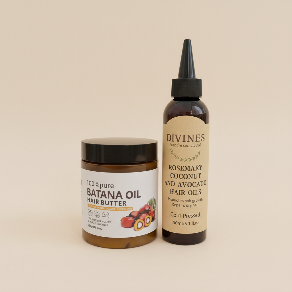Duo Batana Oil & Huile Divines fond beige clair