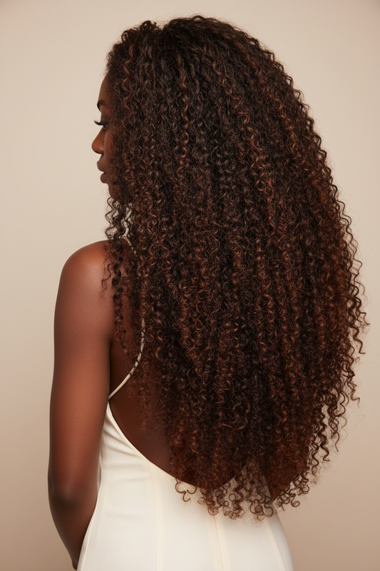 Femme cheveux crépus longs